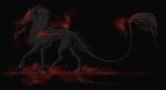  2009 black_background black_fur canine digital_media_(artwork) feral fur mammal oneminutesketch paws red_eyes simple_background sitting solo 