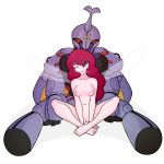  2017 alpha_channel aura_battler_dunbine breasts cham_fau crossed_legs fairy female grey_eyes hair hi_res humanoid insect_wings micro nipples nude one_eye_closed plushie pussy red_eyes red_hair sitting smile solo translucent translucent_wings unknown_artist winged_humanoid wings wink 