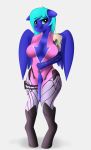  animal_genitalia animal_penis anthro big_breasts blush booponies breasts cosplay equine equine_penis fan_character female intersex mammal moonlightshy my_little_pony nipples overwatch pegasus penis shy smile standing video_games widowmaker_(overwatch) wings 