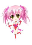  adorasvp1984 boots chibi commentary_request highres leotard magical_girl original pink_hair twintails yellow_eyes 