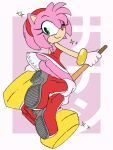 3:4 accessory amy_rose anthro boots bracelet breasts butt clothed clothing dress eulipotyphlan eyelashes female footwear fur gloves green_eyes hair hair_accessory hairband hammer handwear head_tuft hedgehog hi_res holding_hammer holding_object holding_tool holding_weapon jewelry looking_at_viewer looking_back looking_back_at_viewer mammal minty_lewdness one_eye_closed panties pink_body pink_fur pink_hair purple_background rear_view red_boots red_clothing red_dress red_footwear sega shoes short_hair simple_background small_breasts smile solo sonic_the_hedgehog_(series) sparkles tan_body tan_fur tools tuft underwear upskirt weapon white_background white_clothing white_gloves white_handwear white_panties white_underwear wink winking_at_viewer