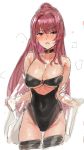  bare_shoulders bikini black_bikini blush breasts cleavage clenched_teeth covered_navel girls_frontline highres long_hair looking_at_viewer purple_hair red_eyes simple_background sketch solo suisogenshi sweatdrop swimsuit teeth very_long_hair wa2000_(girls_frontline) white_background 