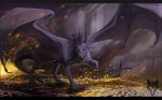  2015 ambiguous_gender claws coin digital_media_(artwork) dragon feral gold_(metal) gold_coin horn looking_at_viewer membranous_wings oneminutesketch scalie solo spines western_dragon wings yellow_eyes 