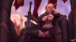  abs blood_elf breasts clothing elf female humanoid legwear nipples not_furry personalami pointy_ears pussy solo spread_legs spreading thigh_highs video_games warcraft 