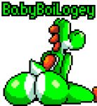  ambiguous_gender babyboilogey butt digital_media_(artwork) dinosaur mario_bros nintendo pixel_(artwork) video_games yoshi yoshi_(character) 
