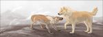  2015 black_lips black_nose canine day detailed_background digital_media_(artwork) duo feral fur mammal oneminutesketch outside paws sky tan_fur 