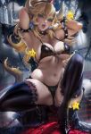  bikini bowsette heels horns new_super_mario_bros._u_deluxe pointy_ears sakimichan swimsuits tail thighhighs 