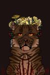  blood brown_fur cat dollface feline flower fur mammal plant text tigerstar_(warriors) warriors_(cats) 