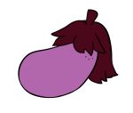  deltarune eggplant food food_creature fruit hair meme not_furry pink_skin plant portrait restricted_palette simple_background solo susie_(deltarune) unknown_artist what white_background 