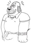 anthro bald beagle billy_fore billy_fore_(character) bulge canid canine canis chain domestic_dog gold_(metal) gold_chain gold_watch hi_res hunting_dog male mammal nipple_outline scent_hound sketch smile solo stubble
