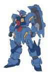  absurdres assault_visor cable color_variation commentary_request earth_federation gundam gundam:_hathaway's_flash gustav_karl highres hizumi_ms mecha mecha_focus mobile_suit no_humans original purple_visor radio_antenna redesign robot science_fiction shield sketch solo white_background 