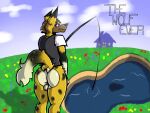 2025 animal_crossing anthro balls bodily_fluids bottomless brown_body brown_fur brown_spots building butt butt_tuft canid canine canis clothed clothing cloud day digital_drawing_(artwork) digital_media_(artwork) facial_tuft fishing fishing_rod flower fur genitals grass head_tuft hi_res house kyle_(animal_crossing) leg_tuft looking_back male mammal nintendo nude outside plant pointy_ears pond purple_eyelids rear_view shirt sky solo spots standing sweat tail tail_tuft thewolfever topwear tuft water wolf yellow_body yellow_fur