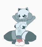 2025 abdominal_bulge animated anthro balls big_penis black_inner_ear bodily_fluids bouncing_breasts breasts clothing countershading cowgirl_position crouching defunctumbra duo female female_penetrated from_front_position genital_fluids genitals grey_body hands_behind_head hybrid internal legwear looking_down machine male male/female male_penetrating male_penetrating_female navel nipple_tape on_bottom on_top open_mouth pasties penetration penile penile_penetration penis penis_in_vagina pink_penis plantigrade pointy_ears raised_heel robot sex tape thick_thighs thigh_highs translucent vaginal vaginal_fluids vaginal_penetration vein veiny_penis vulva white_balls