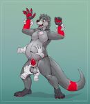 2021 absurd_res animal_genitalia anthro ball_fondling balls belly belly_grab countershade_balls countershade_crotch countershade_face countershade_genitalia countershade_neck countershade_torso countershading disembodied_hand erection fondling fur genitals glowing glowing_body glowing_fur grey_body grey_fur group hi_res humanoid_genitalia humanoid_penis hybrid_genitalia hybrid_penis jazzotter jewelry male male_anthro mammal mintyderg mustelid necklace necklace_only nude nude_anthro nude_male open_mouth otter penis red_body red_fur red_penis sheath sheath_pull sheathed_humanoid_penis shell_necklace simple_background slightly_chubby slightly_chubby_anthro slightly_chubby_male standing teal_background teeth tongue whiskers
