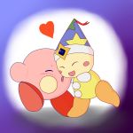  &lt;3 abonzabay ambiguous_gender armless blush clothing eyes_closed gem happy hat hi_res hug kirby kirby_(series) kirby_star_allies male nintendo no_fingers no_toes not_furry on_one_leg open_mouth poppy_bros_jr shadow simple_background standing star video_games waddling_head 