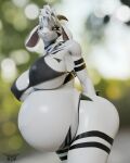 absurd_res anthro asriel_dreemurr_(god_form) bikini blurred_background boss_monster_(undertale) bovid caprine clothing female goat hands_behind_back hi_res looking_at_viewer mammal phrostbite pregnant pregnant_anthro pregnant_female smile smiling_at_viewer smirk smirking_at_viewer solo swimwear two-piece_swimsuit undertale undertale_(series)