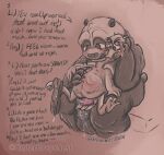  after_sex anatid anseriform anserine anthro avian balls beak bear bed belly belly_overhang big_belly big_butt bird blush bodily_fluids brown_background butt cheek_tuft claws crows_feet cum cum_drip cum_inflation cum_inside cum_on_balls cum_on_pants cum_on_penis dated dialogue digitigrade dreamworks dripping duo english_text erection facial_tuft feather_hands feathered_wings feathers feet finger_claws flaccid fluffy foreskin furniture genital_fluids genitals giant_panda goose half-closed_eyes hand_holding hand_on_hand hand_on_leg holding_head humanoid_genitalia humanoid_penis inflation kung_fu_panda leaking_cum li_shan_(kung_fu_panda) long_neck looking_at_another looking_at_partner looking_at_self male male/male mammal monochrome motion_lines mr._ping narrowed_eyes on_bed on_lap overweight overweight_male pants_on_leg penis resting_on_partner romantic romantic_couple signature simple_background sitting sitting_on_bed sitting_on_lap size_difference tail tail_feathers talons tapering_penis text toes tuft undergreysnest watermark wings 