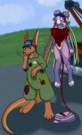 anthro blood blood_on_clothing bodily_fluids braided_hair broken_bone cable clothing dead_eyes degloved degloved_tail dirty dirty_clothing duo excessive_blood female gore gus_(andynonimous) hair hanging_from_hook heart_symbol hi_res jasmine_(m1lkb4rk) kangaroo long_hair long_tail lung m1lkb4rk macropod male male/female mammal marsupial open_chest organs procyonid raccoon skinned standing tail tied_hair tow_truck truck vehicle