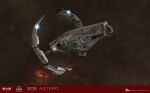  3d astero_(eve_online) brown_background carrier combat_ship_(eve_online) commentary company_logo company_name copyright_logo copyright_name dated droneboat_(eve_online) english_commentary english_text eve_online exploration_ship_(eve_online) frigate_(eve_online) gallente_federation_(eve_online) glowing highres logo maya_(medium) military_vehicle nebula no_humans official_art outdoors pirate_faction_(eve_online) realistic science_fiction servant_sisters_of_eve space spacecraft star_(sky) starry_sky_background vehicle_focus ymir_jonsson 