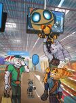 alister_azimuth anthro backpack balloon blush bottomwear clank_(ratchet_and_clank) clothed clothing cybernetic_arm cybernetic_limb digital_media_(artwork) ear_piercing facepalm fanny_pack female fingers five_nights_at_freddy's footwear fur group hair hi_res holding_another holding_bag holding_balloon holding_object inflatable inside jackiry kit_(ratchet_and_clank) lombax machine male mammal meme open_mouth pants piercing ratchet_(ratchet_and_clank) ratchet_and_clank ring_piercing rivet_(ratchet_and_clank) robot scottgames scree shirt shoes showing_baby_to_a_supermarket_camera smile sony_corporation sony_interactive_entertainment standing stripes supermarket tail tank_top teeth topwear