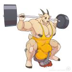  anthro avoid_posting balls big_(disambiguation) big_balls big_penis black_nipples black_nose brittany bulge butt caprine clothing elephant exercise goat horn huge_balls hyper hyper_balls hyper_penis male mammal muscular muscular_male nipples penis weightlifting weights workout wrestling_singlet xoury zevtibull 