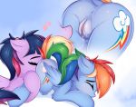  &lt;3 2018 anus butt clitoris close-up cunnilingus cutie_mark dock duo equine eyebrows eyelashes female female/female feral feral_on_feral friendship_is_magic hair lying mammal multicolored_hair my_little_pony oral pegasus pussy pussy_juice rainbow_dash_(mlp) sex twilight_sparkle_(mlp) twiren vaginal wings 