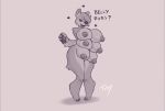  &lt;3 6_breasts anthro areola big_breasts breasts canine erect_nipples female looking_at_viewer mammal monochrome multi_breast multi_nipple nipples simple_background solo text toby_art 