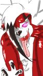  2018 canine fangs harpseal horny_(disambiguation) hungry lycanroc mammal midnight_lycanroc nintendo pok&eacute;mon pok&eacute;mon_(species) smelling smile teeth tongue video_games 