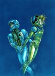  1boy 1girl absurdres blonde_hair cecily_fairchild gundam gundam_f91 helmet highres non-web_source seabook_arno space_helmet spacesuit yasuhiko_yoshikazu 