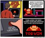  ape border comic donkey_kong_(character) donkey_kong_(series) english_text human humor ladder mammal mario mario_bros nintendo onegianthand primate speech_bubble text url video_games white_border 