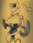  2018 4_fingers big_breasts breast_expansion breasts clothing digital_media_(artwork) feline female jacket kansyr mammal solo surprise tabaxi thick_thighs 