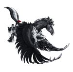  2015 alpha_channel arsauron black_feathers black_hair digital_media_(artwork) equine feathered_wings feathers feral hair hooves mammal pegasus red_eyes simple_background transparent_background wings 