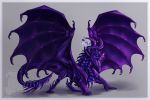  2015 arsauron claws digital_media_(artwork) dragon feral horn purple_scales scales simple_background solo standing 