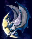  2015 arsauron cosmic_background digital_media_(artwork) dragon feathered_dragon feathered_wings feathers feral fur furred_dragon night outside solo wings 