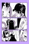  blush chichizuki_(manman-ya) collarbone comic dudou fang fate/grand_order fate_(series) french_kiss heart kiss long_hair medium_hair minamoto_no_raikou_(fate/grand_order) multiple_girls oni_horns open_mouth partially_colored pointy_ears shuten_douji_(fate/grand_order) shuten_douji_(halloween)_(fate) smile sweat tongue translation_request yuri 