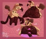 2026 anal anthro anus backsack balls big_butt bodily_fluids butt claws digital_drawing_(artwork) digital_media_(artwork) duo erection generation_7_pokemon genital_fluids genitals hi_res humanoid_genitalia humanoid_penis looking_at_viewer looking_back male male/male male_penetrated male_penetrating male_penetrating_male mimikyu minty_kane nintendo open_mouth penetration penis pokemon pokemon_(species) precum presenting rear_view sex simple_background smile solo spiral spiral_eyes spreading sweat tail text thick_thighs tongue tongue_out wide_hips
