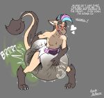 2022 anthro big_diaper biped blue_hair blush bodily_fluids brown_body brown_eyebrows brown_fur brown_hair clothed clothing cum cum_in_diaper cumshot daki_(poofbuttrocky) diaper diaper_only digital_media_(artwork) dragon ejaculation embarrassed english_text eyebrows fart fur furred_dragon furred_scalie genital_fluids hair heart_symbol hi_res horn male mammal multicolored_hair mythological_creature mythological_scalie mythology open_mouth orgasm pink_hair poofbuttrocky pooping raised_tail scalie signature soiled_diaper solo sound_effects tail text thick_eyebrows tongue tongue_out topless unclean_diaper used_diaper wearing_diaper