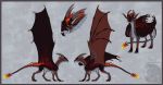  2016 amber_eyes arsauron claws digital_media_(artwork) dragon feral horn membranous_wings model_sheet ridged_horn scalie solo standing western_dragon wings 