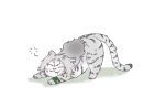  animal_focus animalization cat closed_eyes grey_fur l4s2o no_humans path_to_nowhere solo stretching tail tiger white_background xiaofeng_(path_to_nowhere) 