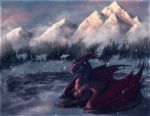  2017 arsauron claws curved_horn day digital_media_(artwork) dragon feral membranous_wings outside red_eyes scalie sky solo western_dragon wings 