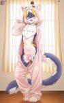 absurd_res antennae_(anatomy) anthro arthropod balls belly blue_body blue_face blue_fur bow_underwear bulge chest_fur clothing curtains domestic_cat em_(emko) fangs felid feline felis femboy flaccid flesh_fang fur genitals hair hi_res hollynight~hardday hybrid inner_ear_fluff insect lepidopteran long_hair male mammal markings moth multicolored_body multicolored_fur multicolored_tail navel nipples one_eye_closed onesie open_mouth penis pink_nipples pink_nose pink_onesie pink_penis shoulder_length_hair simple_background solo tail teeth tuft white_balls white_body white_face white_fingers white_fur white_hair window wink yellow_antennae yellow_body yellow_eyes yellow_fur yellow_markings