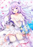  :d arm_strap ass_visible_through_thighs azur_lane basket black_ribbon blue_flower blue_rose blush bouquet breasts bridal_veil cleavage collarbone contrapposto corset diadem elbow_gloves eyebrows_visible_through_hair floating_hair flower garter_straps gloves heart heart_necklace highres holding holding_basket holding_bouquet long_hair looking_at_viewer masayo_(gin_no_ame) medium_breasts open_mouth petals pink_flower purple_eyes purple_hair ribbon ribbon-trimmed_thighhighs rose side_ponytail skirt smile solo standing thighhighs unicorn unicorn_(azur_lane) veil very_long_hair white_flower white_gloves white_legwear white_rose white_skirt 