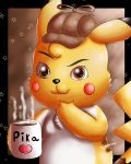  2018 beverage brown_eyes coffee cup detective_pikachu fur male nintendo pikachu pok&eacute;mon pok&eacute;mon_(species) solo tahgoomy video_games yellow_fur 