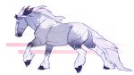  2018 arsauron digital_media_(artwork) equine feral hair hooves horse mammal simple_background solo standing white_hair 