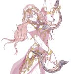  1girl arm_up commentary_request dual_wielding harem_outfit holding holding_weapon jasmine_(path_to_nowhere) jrnc23 korean_commentary long_hair looking_to_the_side path_to_nowhere pink_hair see-through_clothes sideways_glance solo weapon white_background 