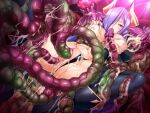  1girl anal blue_hair blush breast_sucking breasts censored clothing_aside cum demon_girl double_penetration game_asset hair_over_one_eye horns inoino kara_(monsters_raid) lactation large_breasts monsters_raid mosaic_censoring nipples non-web_source official_art oral panties panties_aside pointy_ears purple_hair pussy rape red_eyes self-datamine slime_(substance) solo spread_legs tentacle_pit tentacle_sex tentacles thighhighs triple_penetration underwear vaginal variant_set visual_novel_cg 