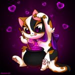  &lt;3 :3 calico_cat cape castle_cats cat cauldron clothing feline female half_naked kamirah magic magic_user mammal paws purple_eyes purrcilla simple_background solo tongue tongue_out witch 