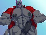  abs anthro areola balls biceps big_nipples big_penis body_hair bottomless canine clothed clothing cursedmarked erection food front_view fur grey_fur happy_trail huge_penis humanoid_penis hyper hyper_muscles male mammal muscular muscular_male navel navel_piercing nipple_piercing nipples one_eye_closed open_shirt outie_navel pecs penis piercing pink_nose presenting pubes quads serratus smile solo undressing vein veiny_penis waffle waffle_(character) 