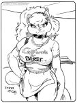  1990 clothing collar feline female kencougr mammal nipple_bulge purse shirt skirt solo t-shirt 