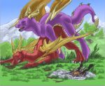  anal anal_penetration ass_up claws clenched_teeth cum cum_inside dragon duo eyes_closed feral feral_on_feral fire flame_the_dragon forced from_behind_position male male/male penetration sex spade_tail spyro spyro_the_dragon teeth toe_claws video_games 